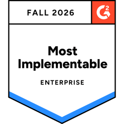 G2 Most Implementable, Enterprise, Fall 2026