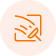 orange icon of a squeegee cleaning a window