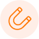 orange icon showing a U-shaped magnet