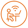 Person on computer icon