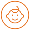Smiling child icon