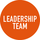 Orange circle with the words Leadership Team