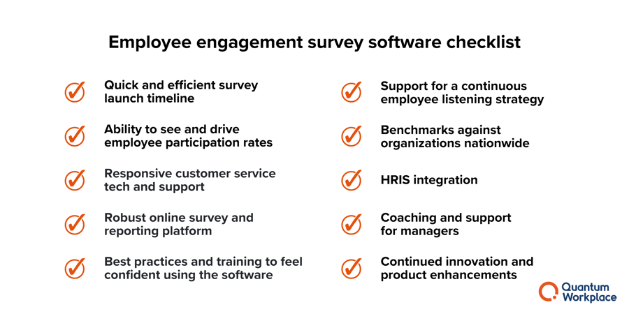 Employee engagement survey software checklist