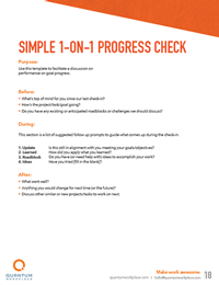 simple 1-on-1 progress check