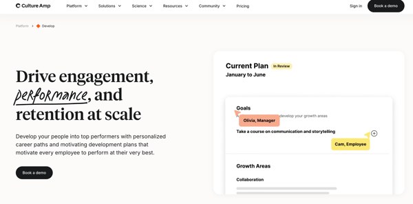 Culture Amp employee development software