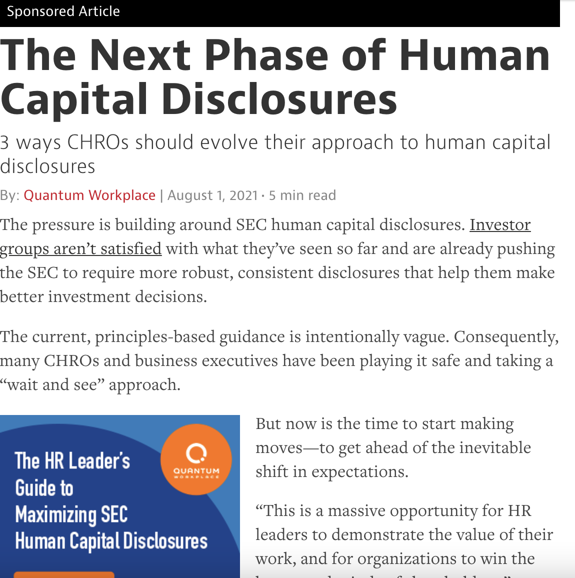 The Next Phase of Human Capital Disclosures