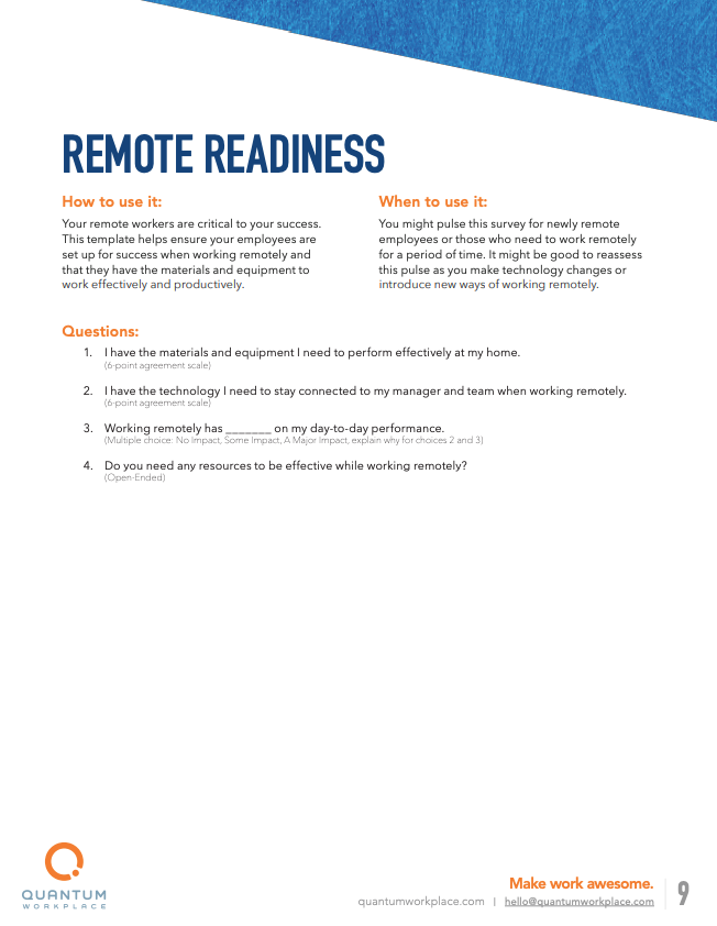 pulse survey templates 1